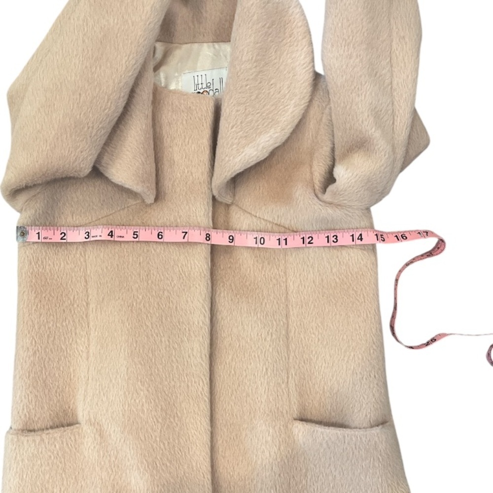Little Goodall Girls Size 5 Pale Pink Faux Fur Pea Coat - Picture 9 of 14